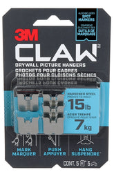 3M 3PH15M-5EF Picture Hanger, 15 lb, Steel, Drywall Mounting